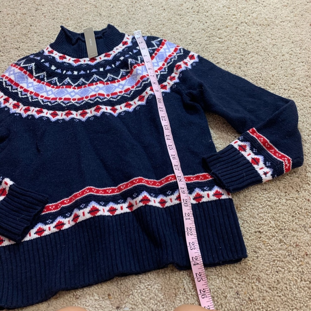 J crew af011 fair isle turtleneck sweater rollneck - Picture 3 of 5